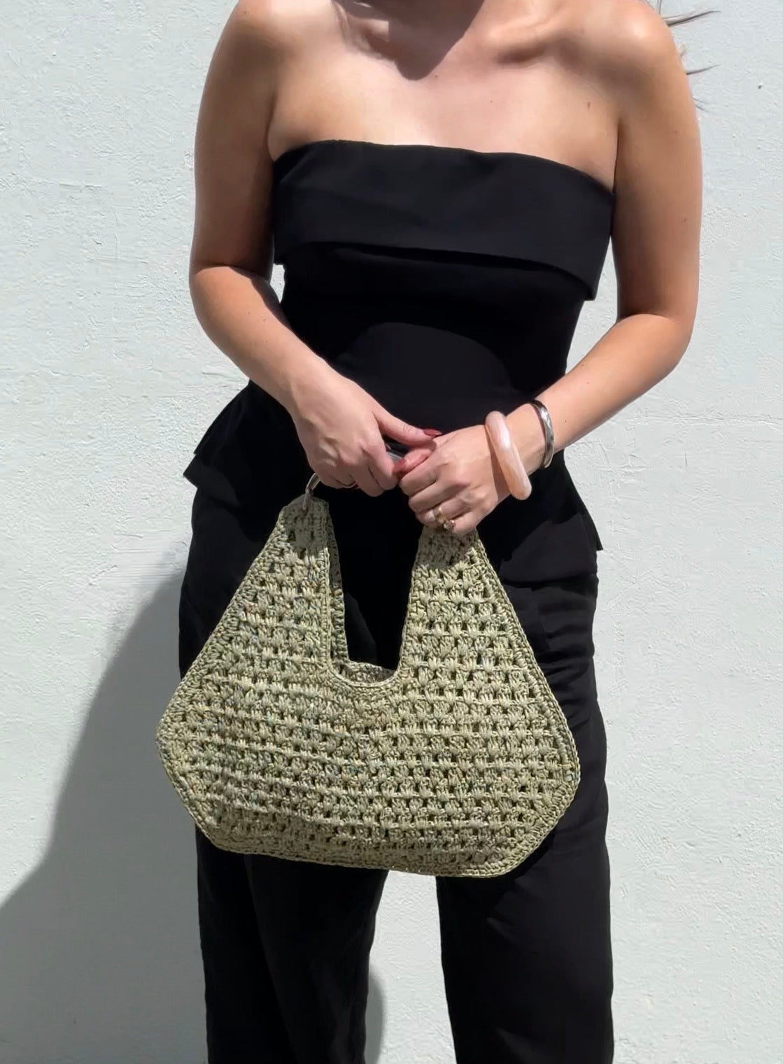 Iris Crocheted Open-Weave Bag (Two Colors)