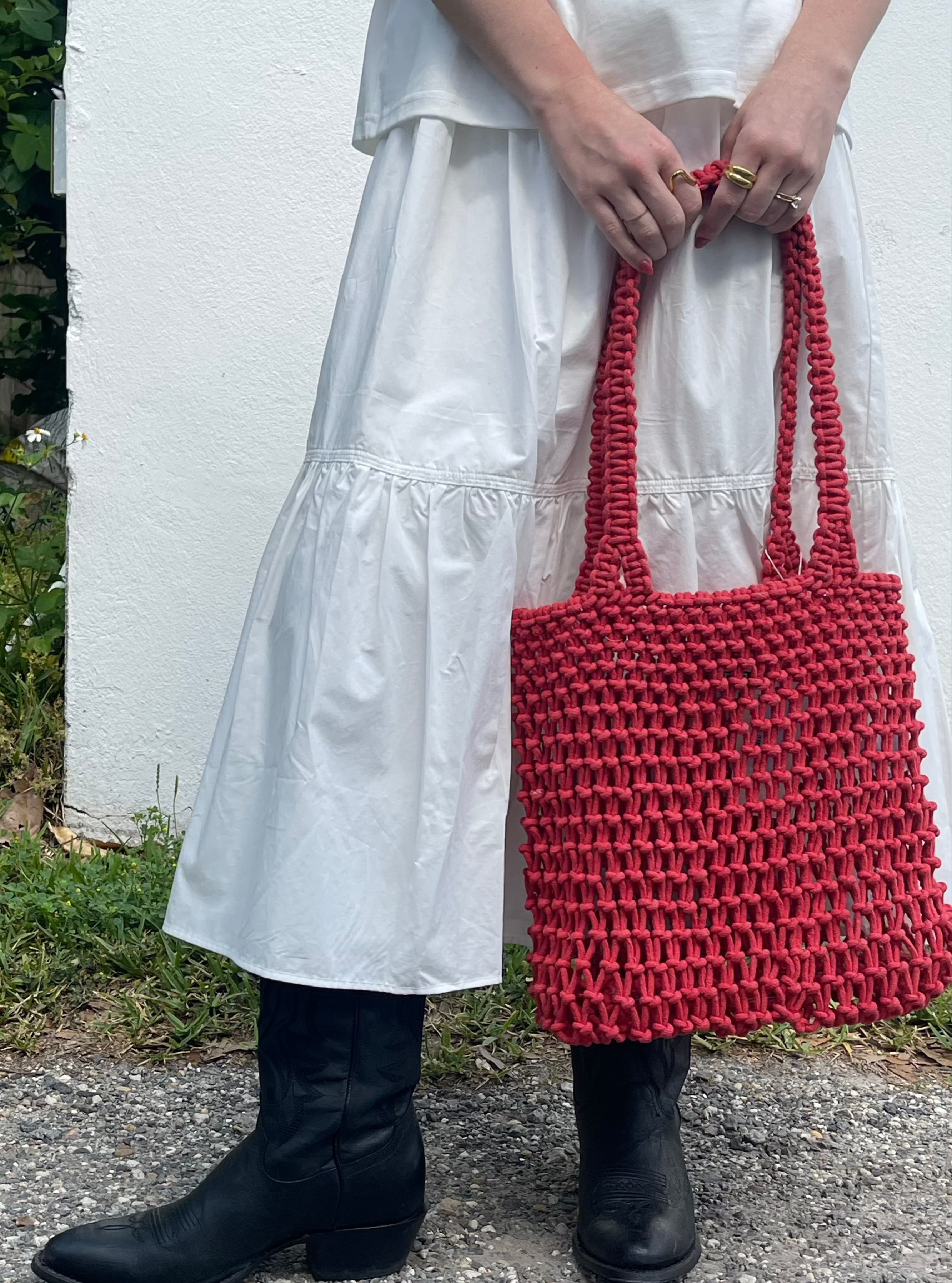 FRNCH Carlina Woven Shoulder Bag (Two Colors)