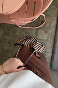 FRNCH Camel Striped Shoulder Tote Bag