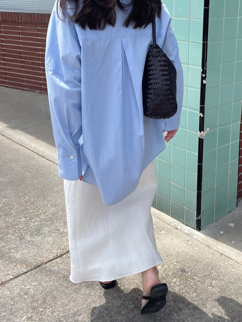 Current Air Cora Scarf Belted Cotton Midi Skirt (White)