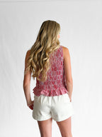 Things Between Amelia Folded Hem White Cotton Shorts