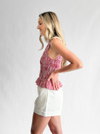 Things Between Amelia Folded Hem White Cotton Shorts