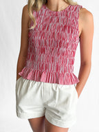 Things Between Amelia Folded Hem White Cotton Shorts