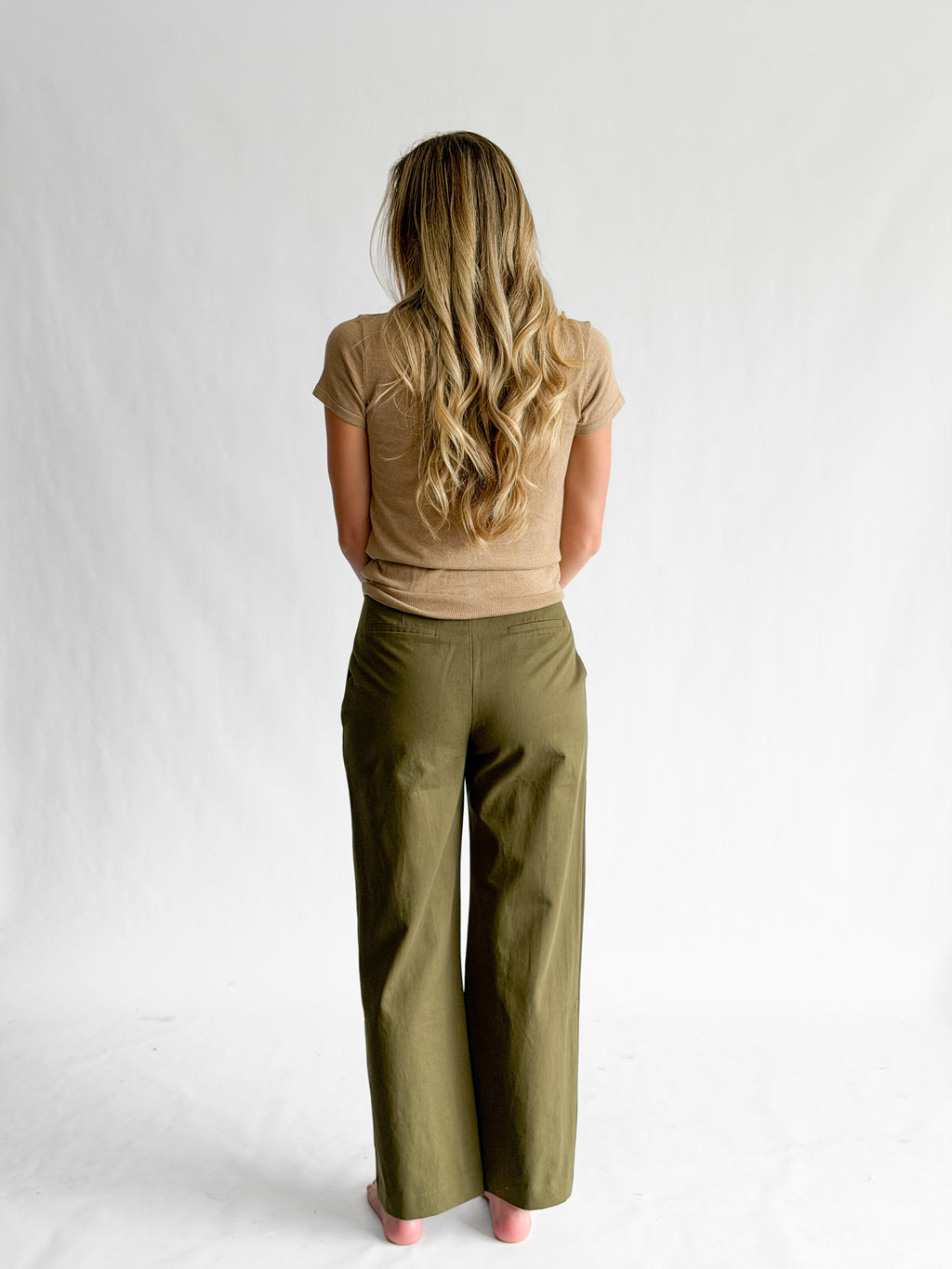 Things Between Aiden Olive Green Pleated Relaxed Pants