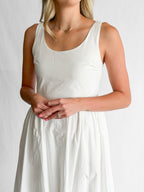 PINCH Ariel White Cotton Poplin Sleeveless Midi Dress