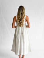 PINCH Ariel White Cotton Poplin Sleeveless Midi Dress