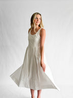 PINCH Ariel White Cotton Poplin Sleeveless Midi Dress