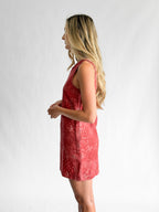 Aurora Red Washed Bandana Print Sleeveless Mini Dress
