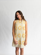 Brielle Yellow Crochet Patterned Tank Mini Dress