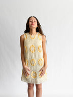Brielle Yellow Crochet Patterned Tank Mini Dress