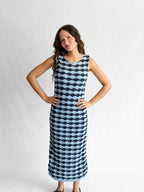 Bailey Blue Wavy Stripe Knit Sleeveless Midi Dress