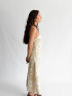 Blair Cream Medallion Crochet Sleeveless Midi Dress
