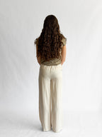 Bonnie Cream Pleated Relaxed Straight Leg Pants