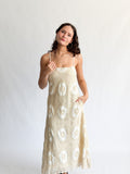 Blair Cream Medallion Crochet Sleeveless Midi Dress