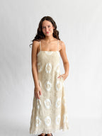 Blair Cream Medallion Crochet Sleeveless Midi Dress