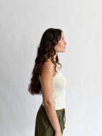 By Together Beck Cream Cotton Pointelle Cami Tank Top