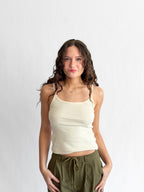 By Together Beck Cream Cotton Pointelle Cami Tank Top