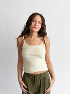 By Together Beck Cream Cotton Pointelle Cami Tank Top