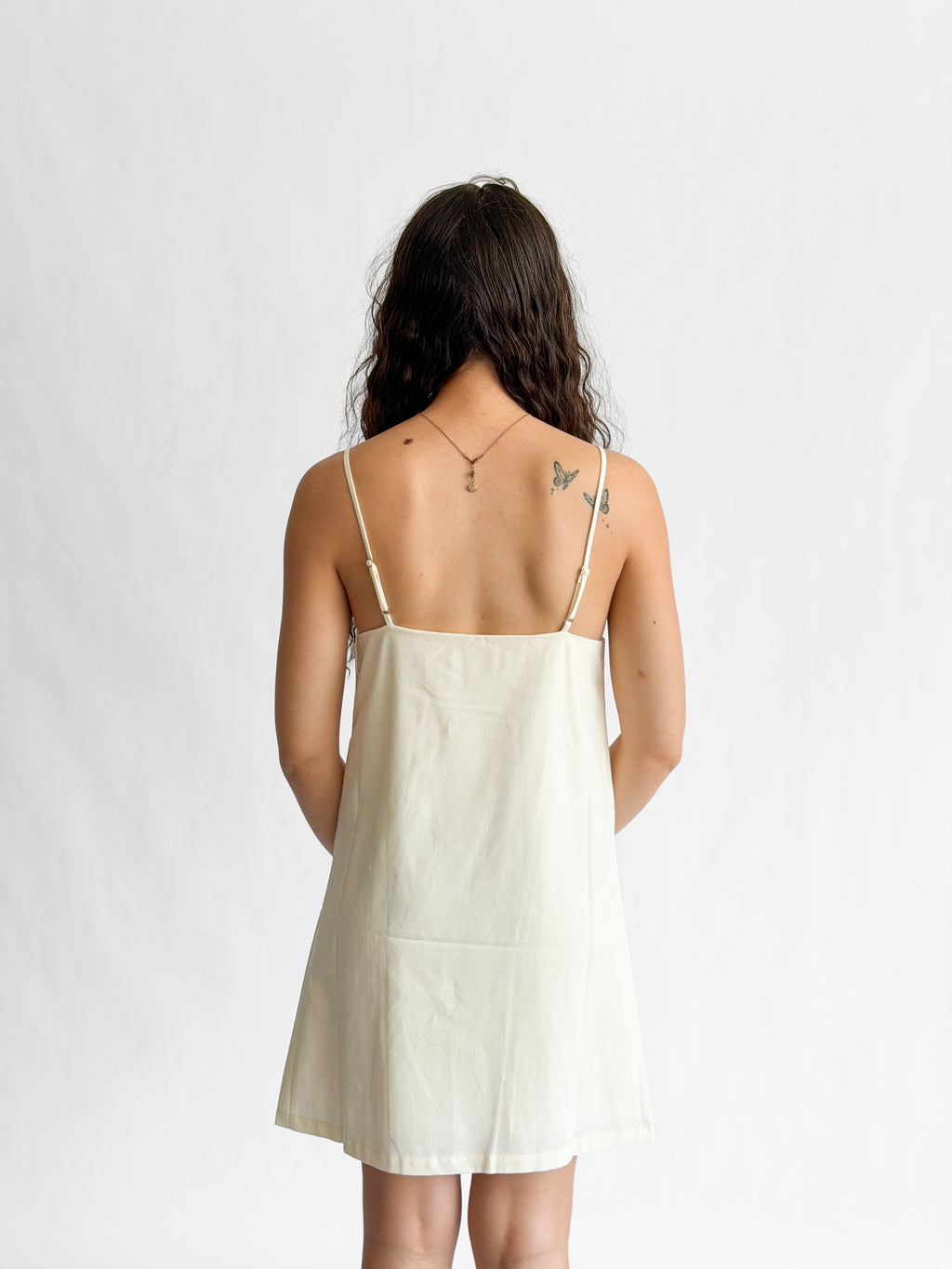 Lucy Paris Matiara Cream Beaded Shift Mini Dress