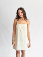 Lucy Paris Matiara Cream Beaded Shift Mini Dress