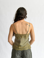 Lucy Paris Rio Green Lace Trim Sleeveless Top