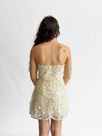 Lucy Paris Luna Cream Sequin Overlay Sleeveless Mini Dress
