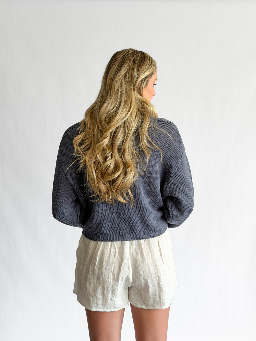 By Together Venus White Woven Linen Shorts