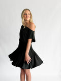 By Together Ursula Black Knit Spandex Asymmetrical Mini Dress