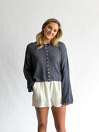 By Together Venus White Woven Linen Shorts