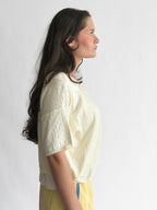 Things Between Wyatt Pointelle Open Cardigan Knit Top (Cream)