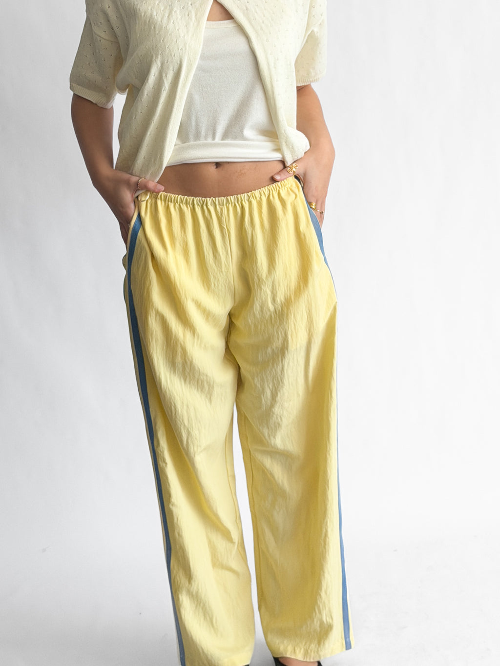 Things Between Landon Sporty Stripe Track Pants (Butter)