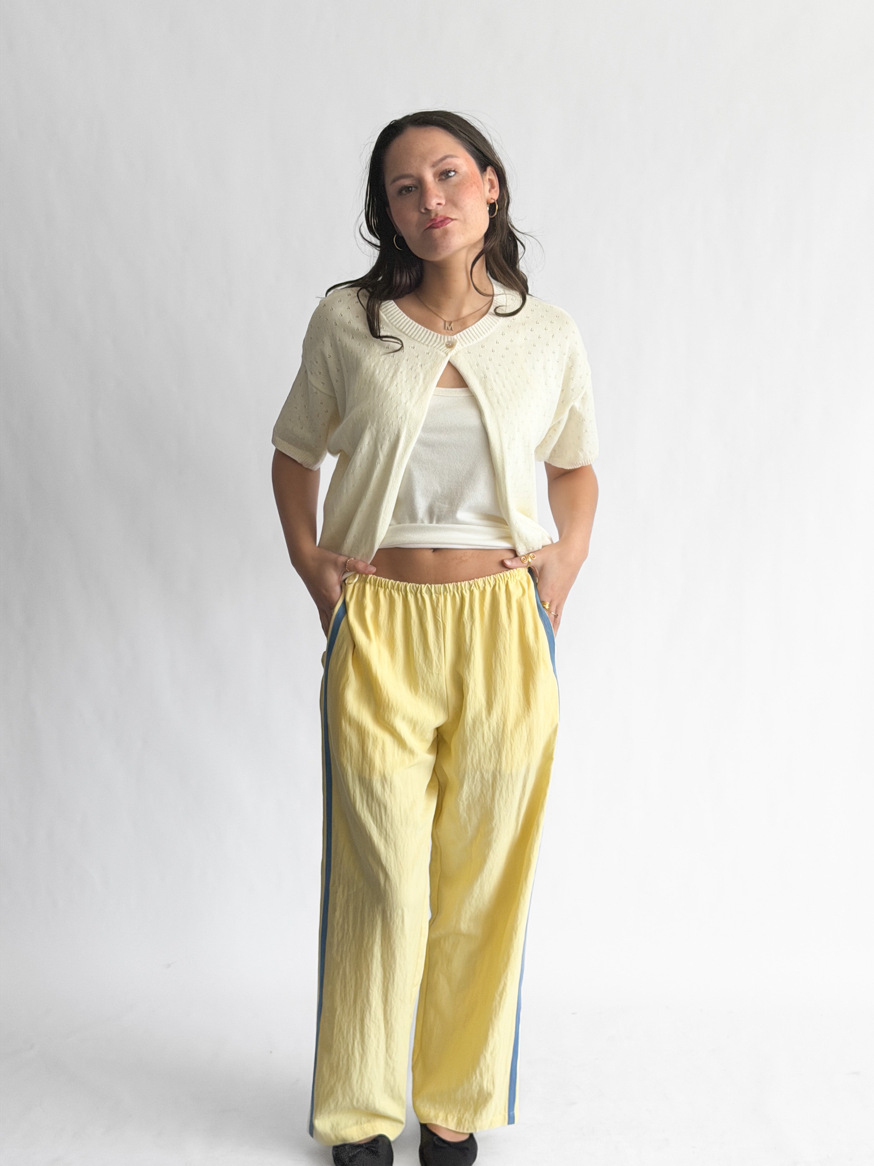 Things Between Landon Sporty Stripe Track Pants (Butter)