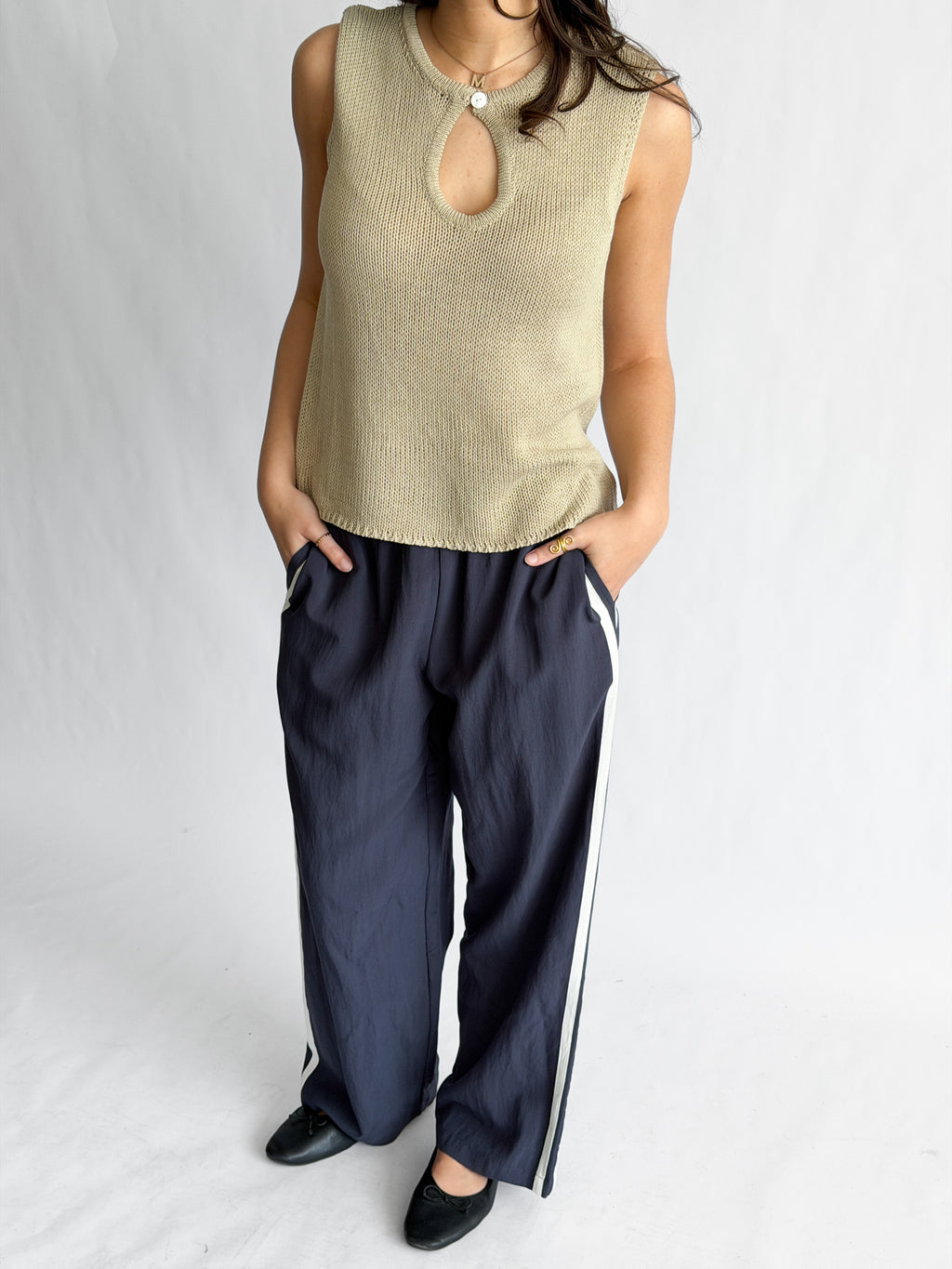 Things Between Landon Sporty Stripe Track Pants (Navy)
