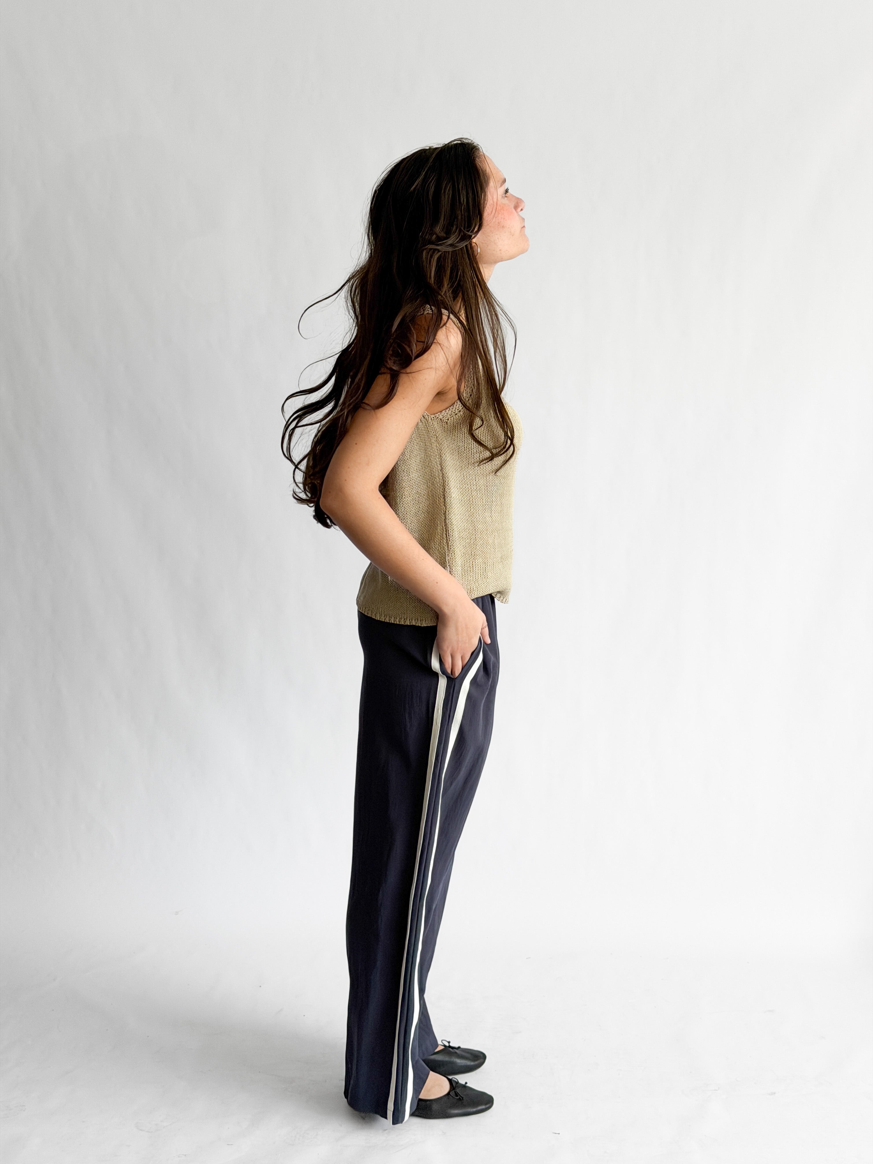 Things Between Landon Sporty Stripe Track Pants (Navy)