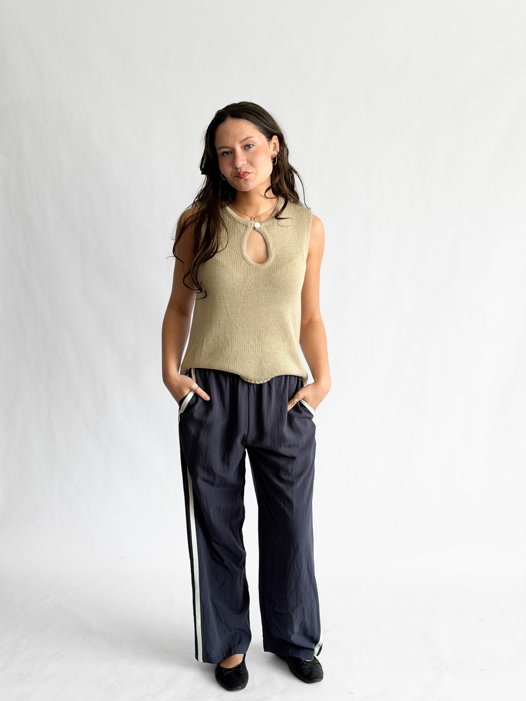 Things Between Landon Sporty Stripe Track Pants (Navy)