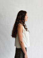 Things Between Zoey White Cotton Eyelet Babydoll Tank Top