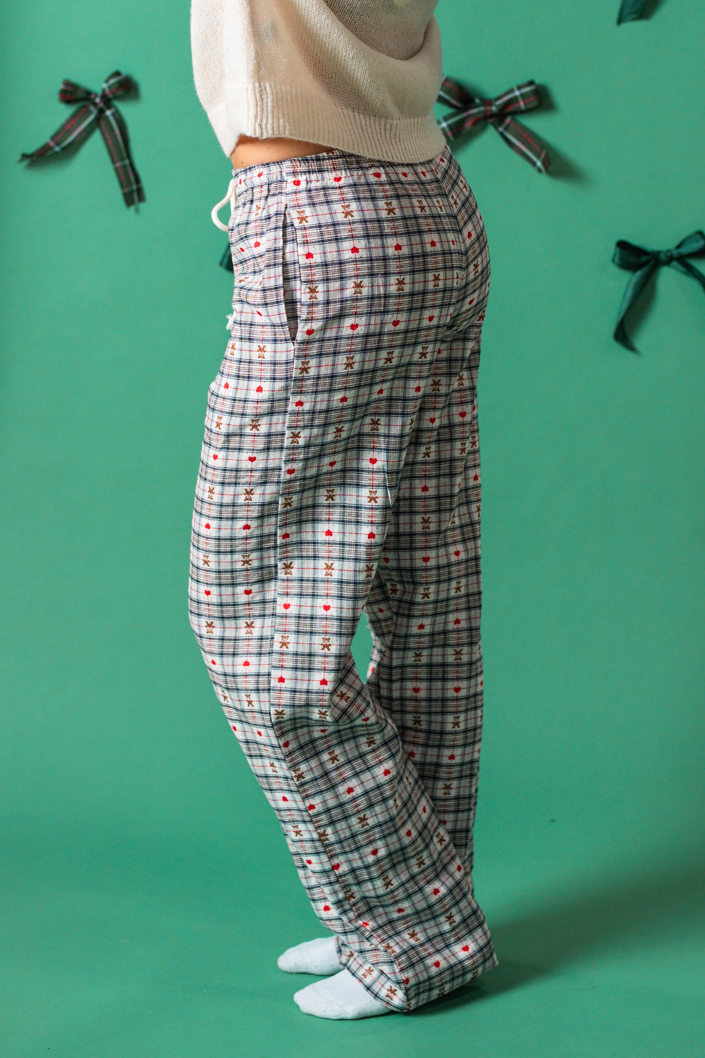 Things Between Noelle Plaid Teddy Bear Pajama Pants