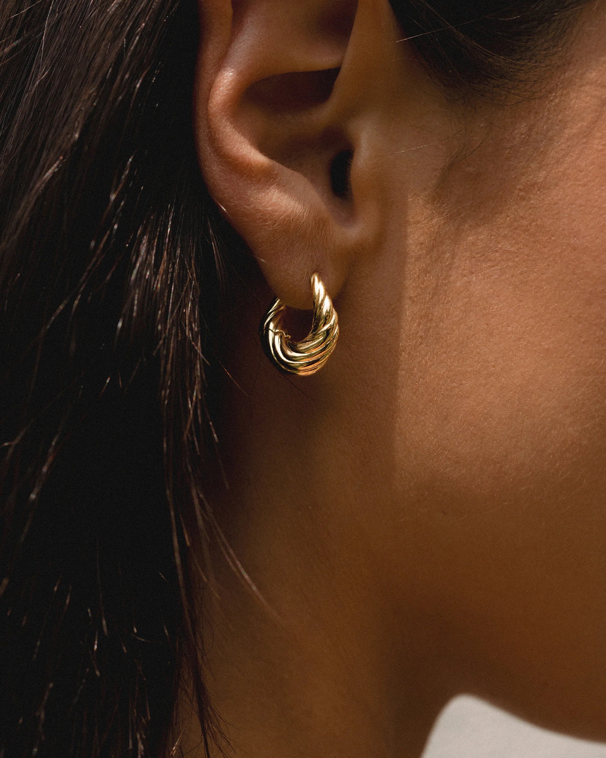 Mod + Jo Rue Gold Molten Hoop Earrings