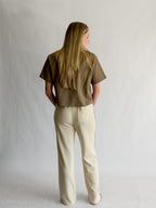 Piper Waffle Knit Stripe Track Pants (Cream)