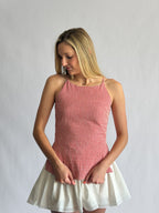 Rory Red Gingham Boatneck Sleeveless Top
