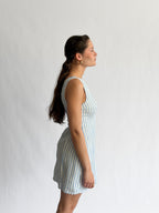 Sofie the Label Fiona Stripe Linen Sleeveless Mini Dress (Blue)