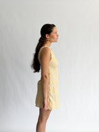 Sofie the Label Fiona Stripe Linen Sleeveless Mini Dress (Yellow)