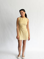 Sofie the Label Fiona Stripe Linen Sleeveless Mini Dress (Yellow)