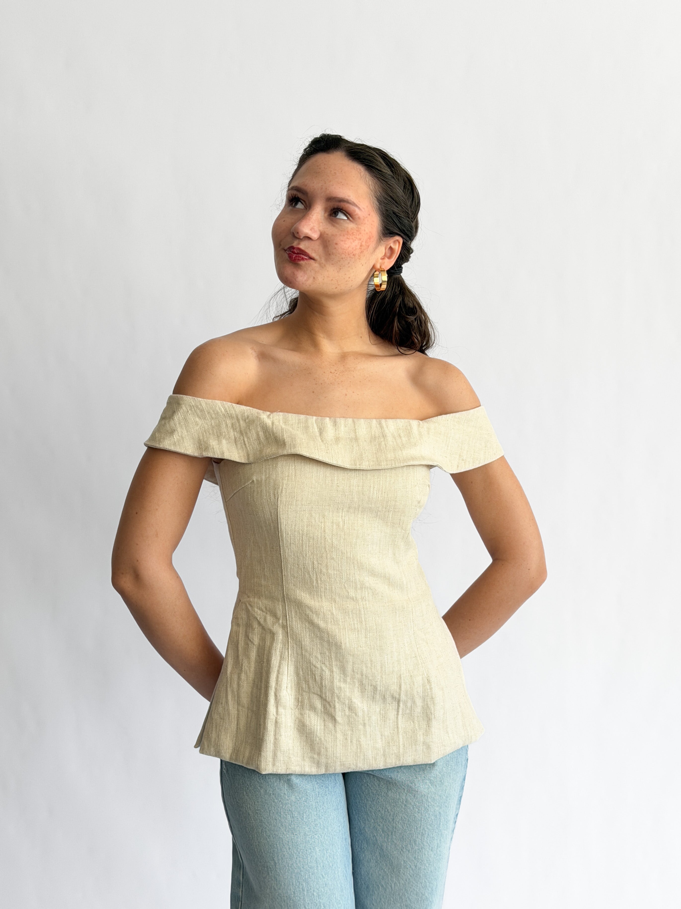 Sofie the Label Selena Linen Blend Off the Shoulder Top