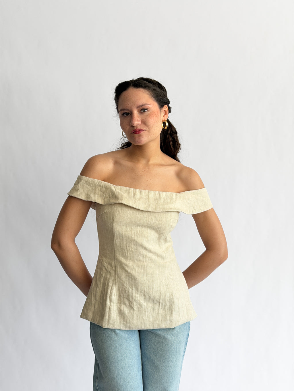 Sofie the Label Selena Linen Blend Off the Shoulder Top