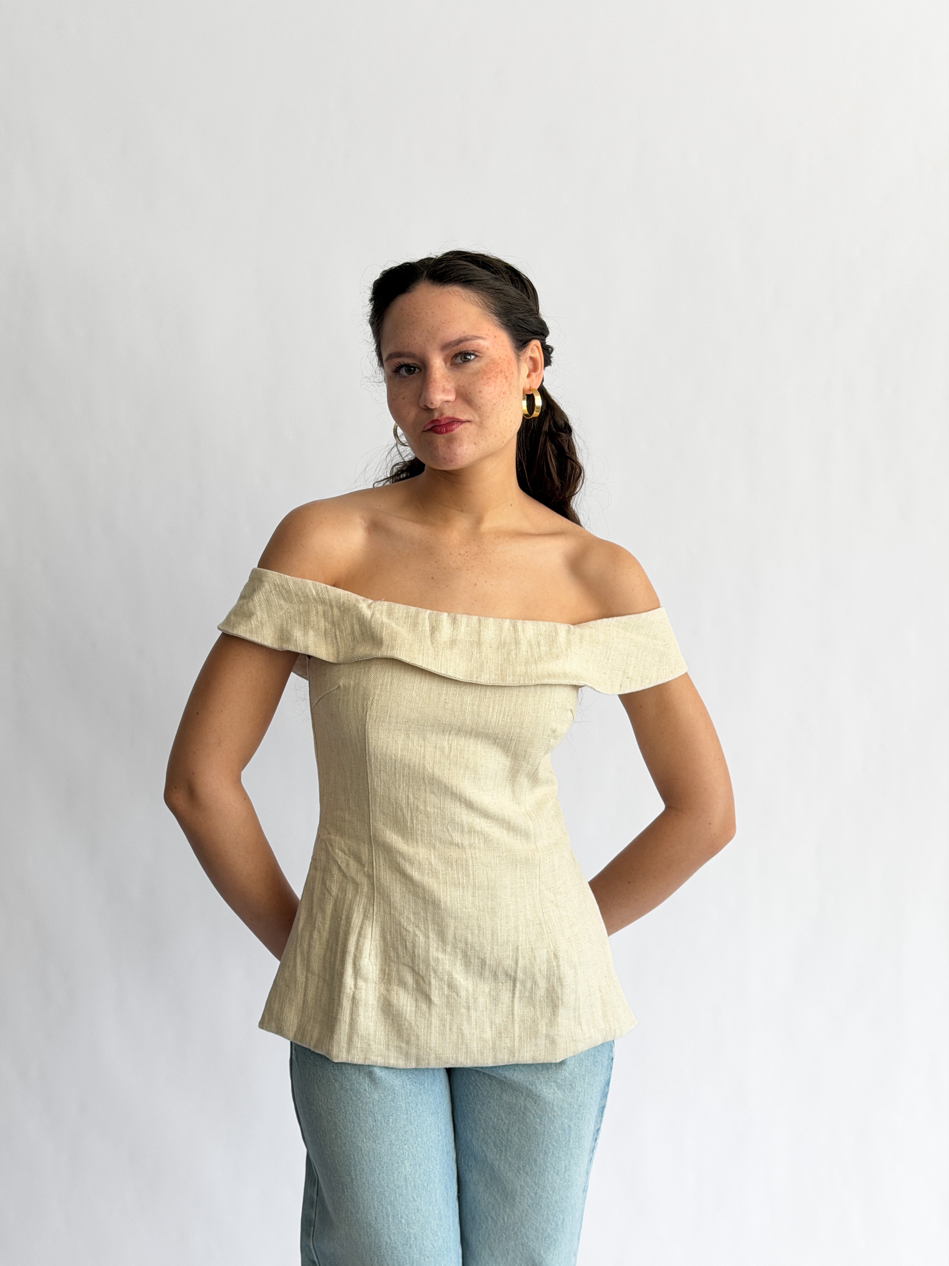 Sofie the Label Selena Linen Blend Off the Shoulder Top