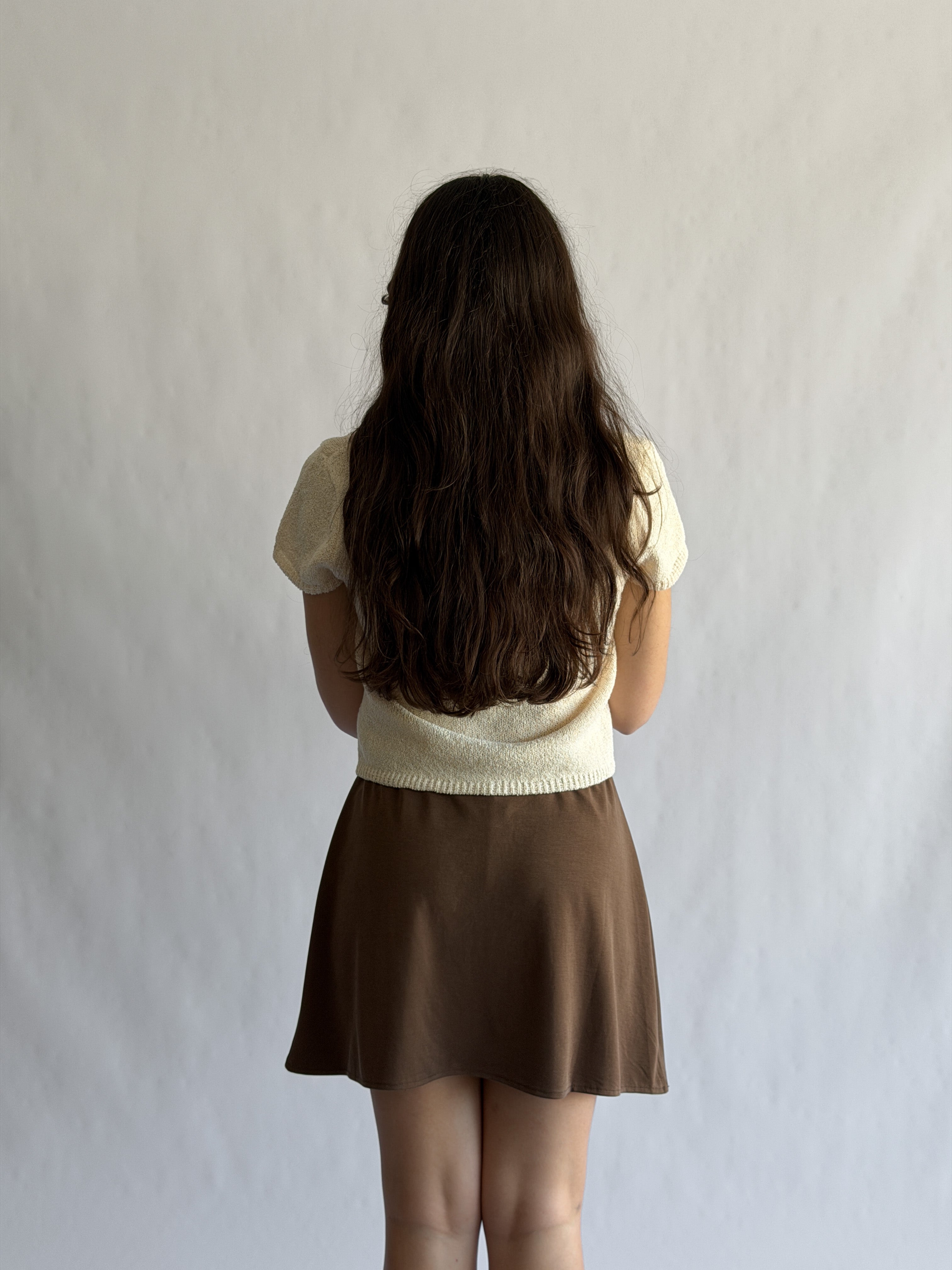 Things Between Nolan Stretch Mini Skirt (Brown)