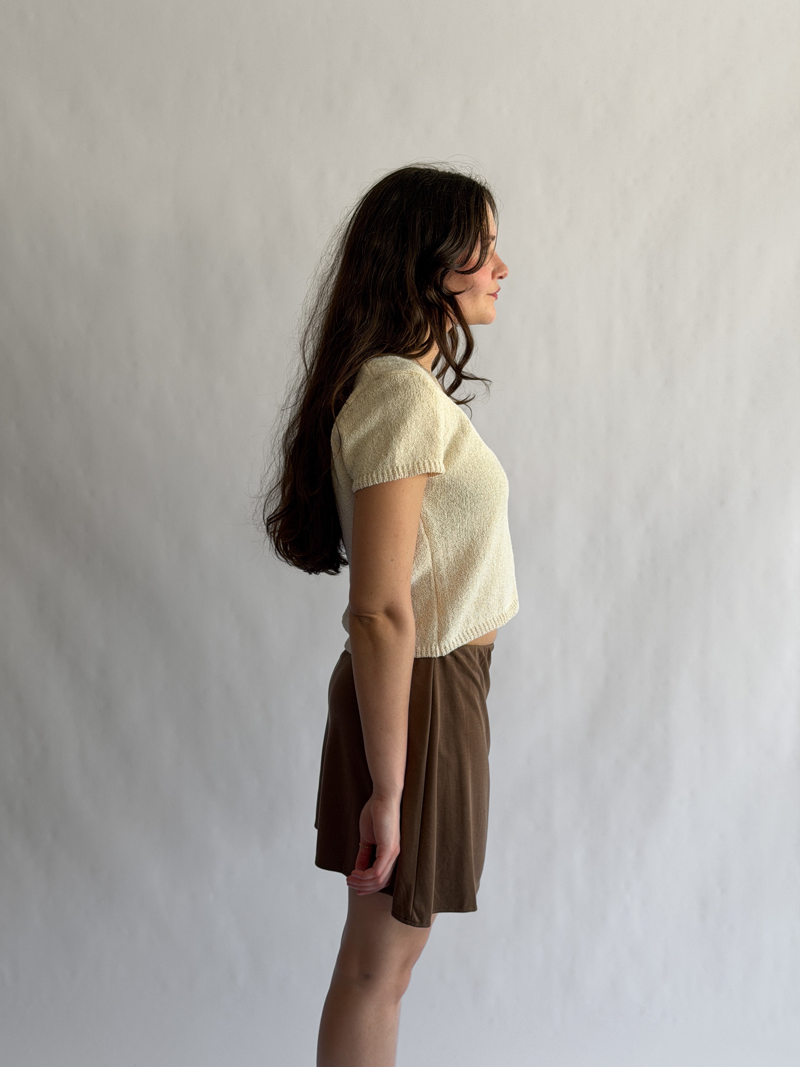 Things Between Nolan Stretch Mini Skirt (Brown)