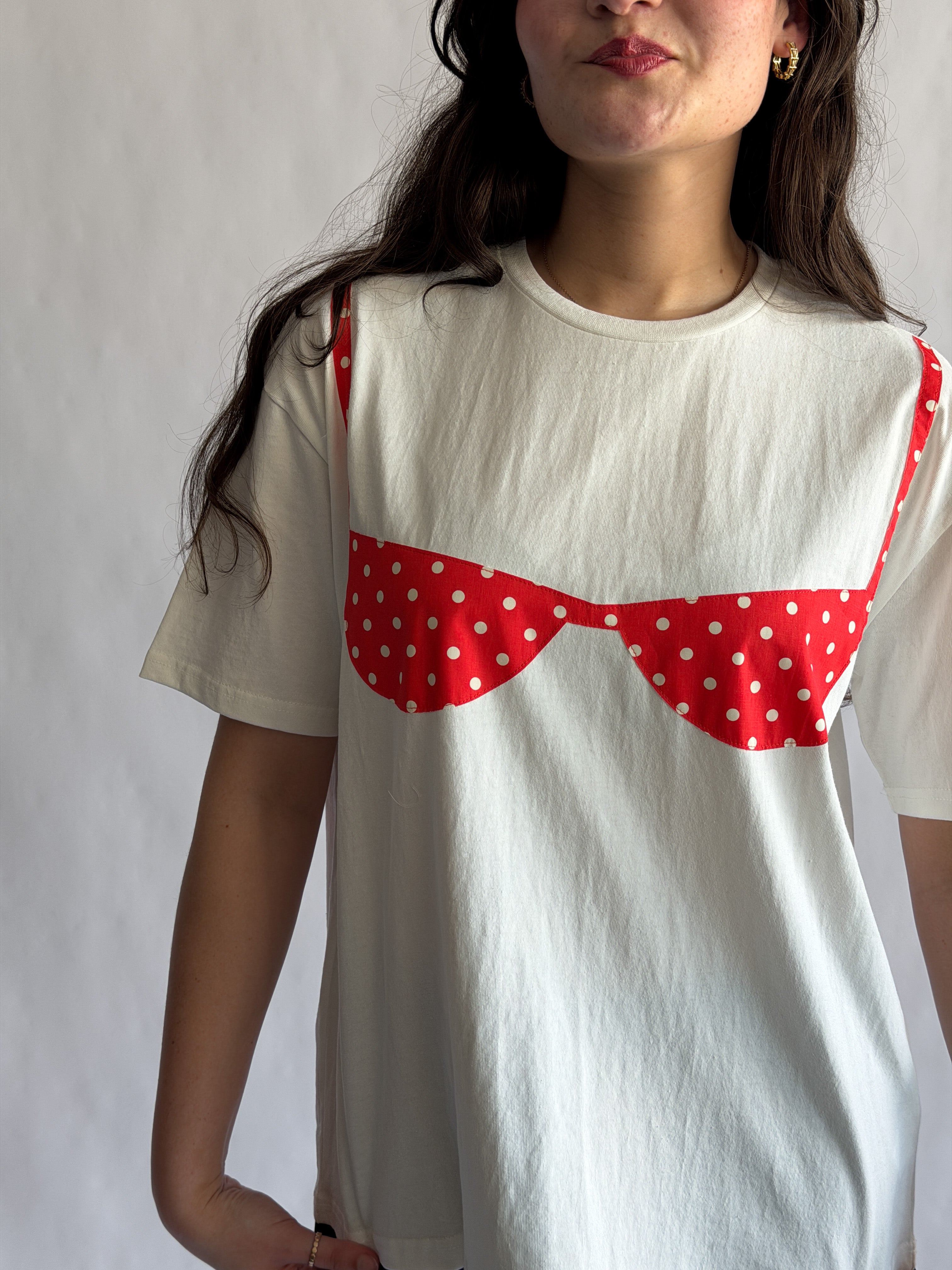Things Between Blair Bikini Cotton T-Shirt (Red Polka Dot)