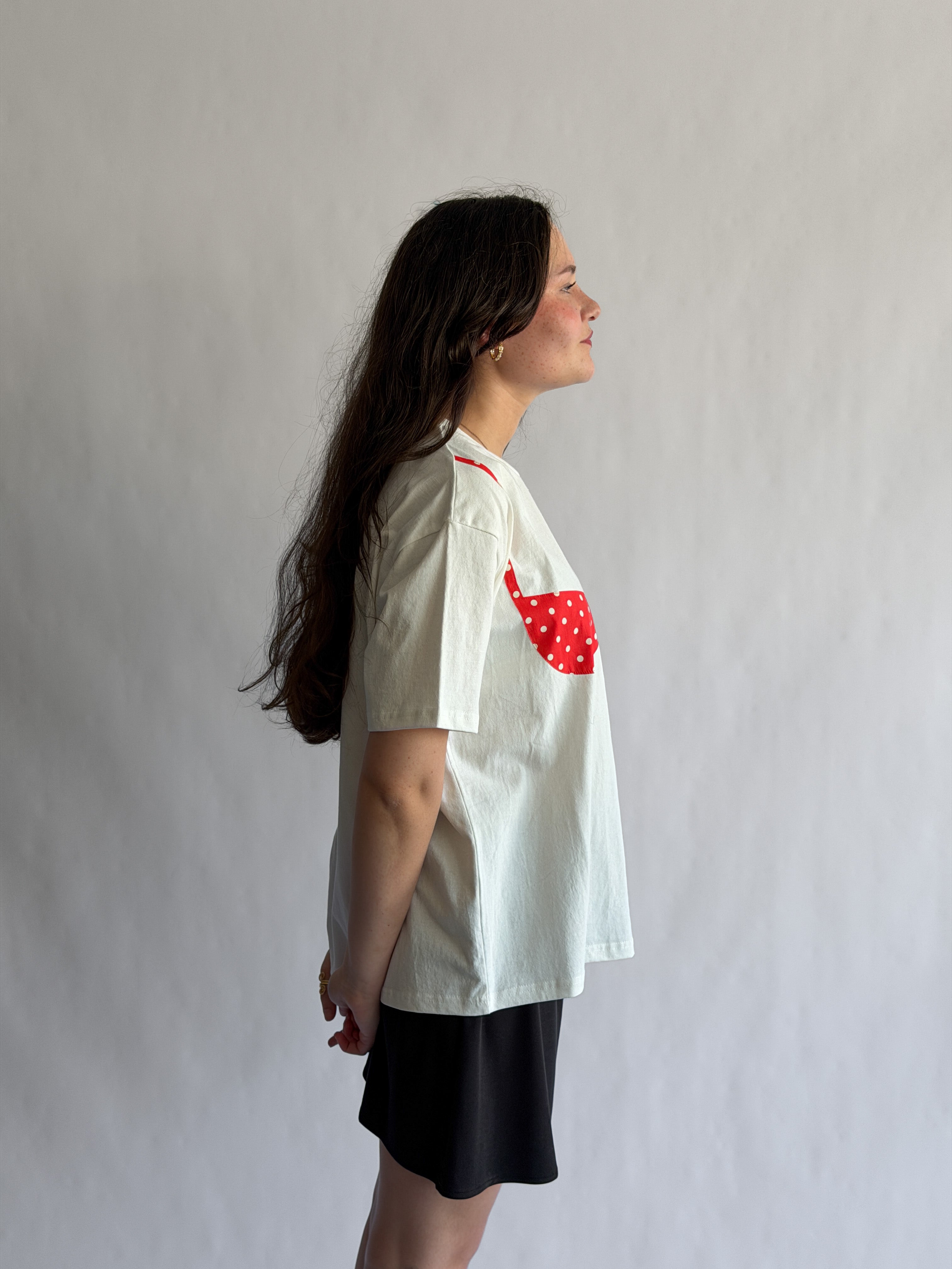 Things Between Blair Bikini Cotton T-Shirt (Red Polka Dot)